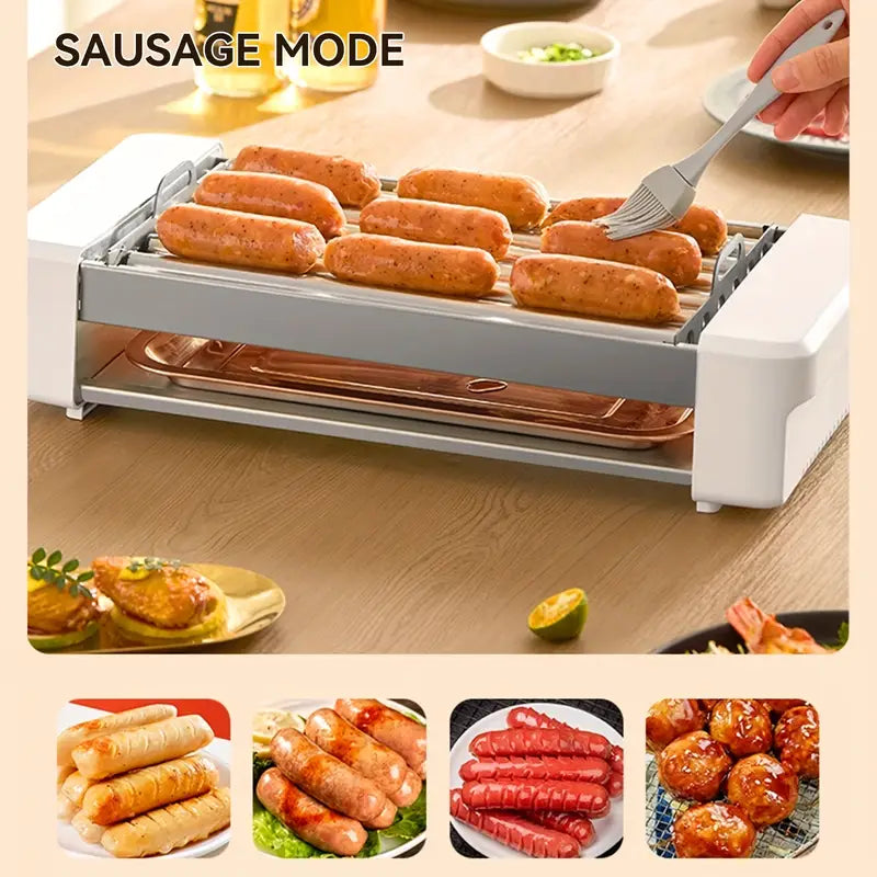 4-in-1 Multi-functional Sausage Roaster And Hot Dog Machine, With Plate