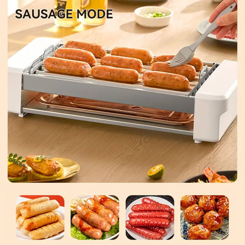 4-in-1 Multi-functional Sausage Roaster And Hot Dog Machine, With Plate